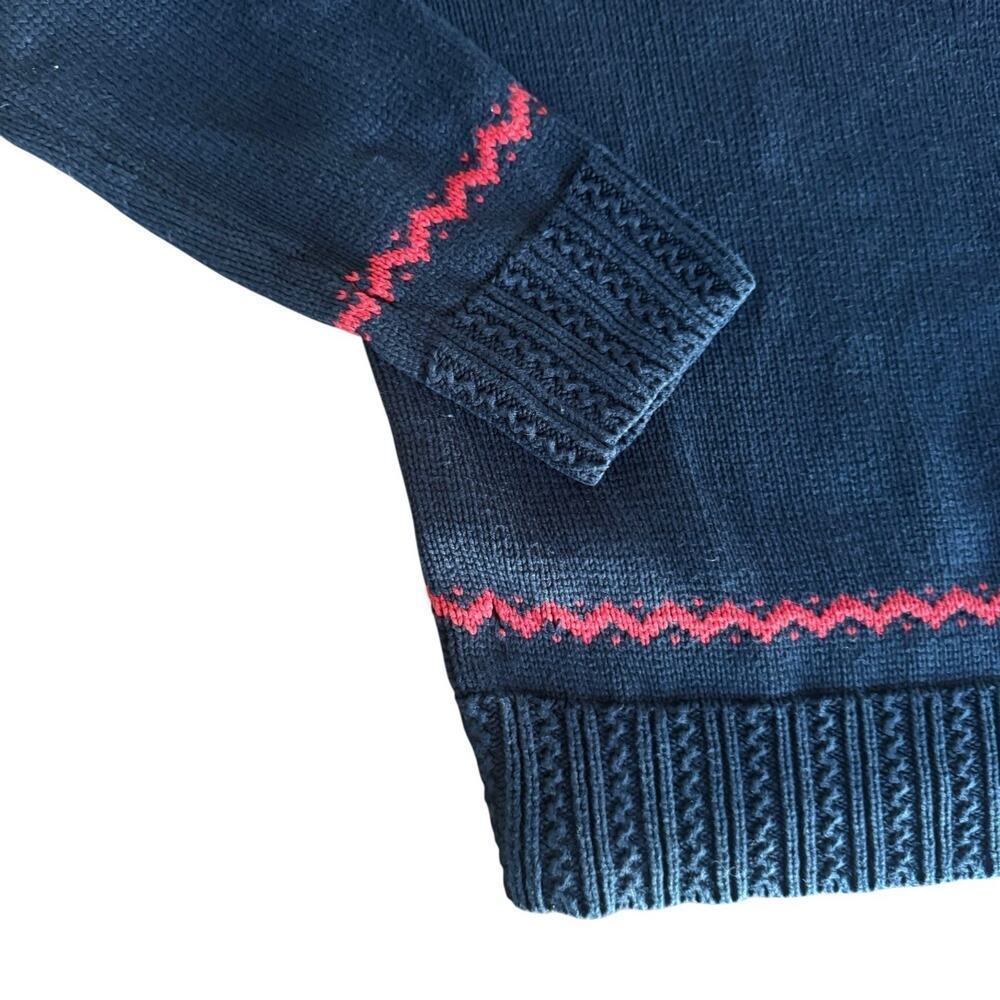 Liz Claiborne Women’s Christmas Ornament Pullover Knit Sweater Navy Small Petite - Picture 4 of 11